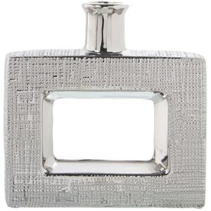 Alexandra House Living Vase Silver Ceramic 24 x 6 x 24 cm EAN: 8427701525410 Alexandra House Living Vase Silver Ceramic 24 x 6 x 24 cm EAN: 8427701525410