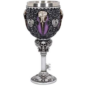 Nemesis Now B4725P9 Edgar's Raven Goblet 18cm, Resin w. Stainless Steel, Purple,silver Nemesis Now B4725P9 Edgar's Raven Goblet 18cm, Resin w. Stainless Steel, Purple,silver