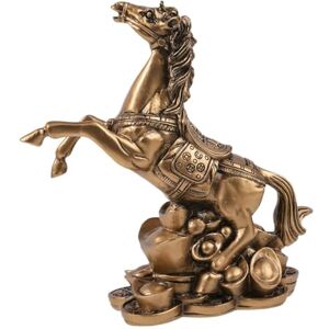 lachineuse Lucky Horse Figurine Feng Shui Equestrian Statue Symbol of Wealth & Abundance for Office, Home Asian Chinese Decoration 16.5 x 16.5 cm Gold lachineuse Lucky Horse Figurine Feng Shui Equestrian Statue Symbol of Wealth & Abundance for Office, Home Asian Chinese Decoration 16.5 x 16.5 cm Gold