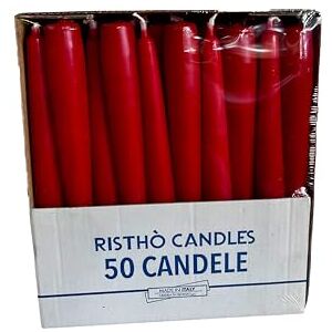 Cereria di Giorgio risthò Cone for Candlestick, Wax Candles, Bordeaux, 2.2 X 21 cm, 50 Units Cereria di Giorgio risthò Cone for Candlestick, Wax Candles, Bordeaux, 2.2 X 21 cm, 50 Units