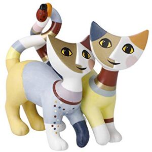 Goebel Luca e Sofia 31-400-66-1 Cat Pair by Rosina Wachtmeister Bisque Porcelain Yellow Light Blue Goebel Luca e Sofia 31-400-66-1 Cat Pair by Rosina Wachtmeister Bisque Porcelain Yellow Light Blue