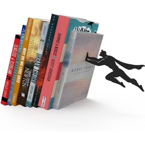 Artori Design Unique Black Metal Decorative Bookends Whimsical Hidden Book Ends for a Cool Book Holder Display Cute Home Decor and Modern Gift Idea for Shelves Desk or Table (Superhero) Artori Design Unique Black Metal Decorative Bookends Whimsical Hidden Book Ends for a Cool Book Holder Display Cute Home Decor and Modern Gift Idea for Shelves Desk or Table (Superhero)