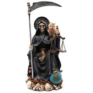 RUSTIX Santa Muerte Statue, La Santa Muerte Figurine, Saint of Holy Death, Sacred Symbol of Protection and Spirituality, Seated Religious Decor, Muerte de la Muerte Altar Piece (Black) RUSTIX Santa Muerte Statue, La Santa Muerte Figurine, Saint of Holy Death, Sacred Symbol of Protection and Spirituality, Seated Religious Decor, Muerte de la Muerte Altar Piece (Black)