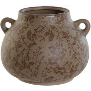 Home ESPRIT Vase Brown Green Stoneware Plant Leaf 21 x 20 x 16 cm Home ESPRIT Vase Brown Green Stoneware Plant Leaf 21 x 20 x 16 cm