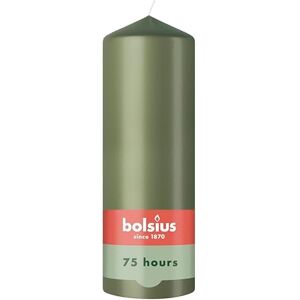 BOLSIUS Pillar Candle Olive Green 20 cm Burning Time 75 Hours with Natural Extracts Natural Plant Wax Without Palm Oil BOLSIUS Pillar Candle Olive Green 20 cm Burning Time 75 Hours with Natural Extracts Natural Plant Wax Without Palm Oil