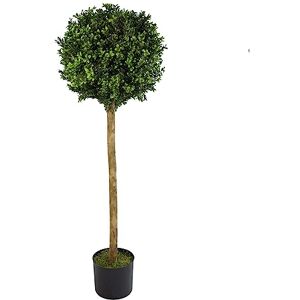 Leaf Design UK Artificial Realistic Bay Laurel Topiary Ball Tree, Boxwood, 120cm Leaf Design UK Artificial Realistic Bay Laurel Topiary Ball Tree, Boxwood, 120cm