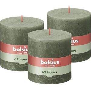 BOLSIUS Rustic Pillar Candle XXL Dark Green Pack of 3 Long Burning Time of 62 Hours Interior Unscented Includes Natural Vegan Wax No Palm Oil 10 x 10 cm BOLSIUS Rustic Pillar Candle XXL Dark Green Pack of 3 Long Burning Time of 62 Hours Interior Unscented Includes Natural Vegan Wax No Palm Oil 10 x 10 cm