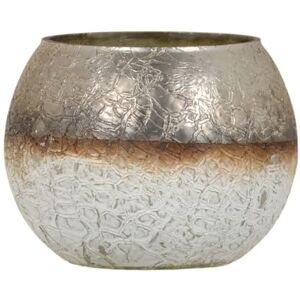 BigBuy Home Candle Holder Glass Grey 15 x 15 x 11 cm White BigBuy Home Candle Holder Glass Grey 15 x 15 x 11 cm White