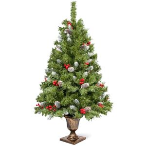 himaly 4ft Christmas Tree, Artificial Xmas Trees with 300 Branch Tips, Pine Cone and Red Berries, Festival Decoration for Indoor and Outdoor himaly 4ft Christmas Tree, Artificial Xmas Trees with 300 Branch Tips, Pine Cone and Red Berries, Festival Decoration for Indoor and Outdoor