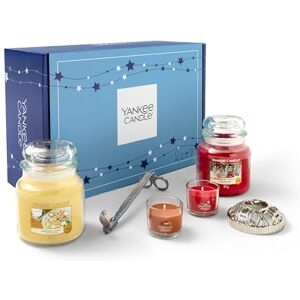 Yankee Candle Gift Set 2 Medium Jar Scented Candles, 2 Filled Votives Wick Trimmer and Illuma-Lid Candle Topper 6-Piece Candle Set Gifts for Women Yankee Candle Gift Set 2 Medium Jar Scented Candles, 2 Filled Votives Wick Trimmer and Illuma-Lid Candle Topper 6-Piece Candle Set Gifts for Women