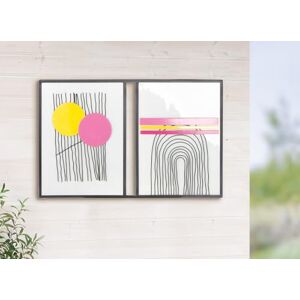 GILDE Modern Picture Wood and Metal Rectangular Glossy 36 x 56 cm Black/White GILDE Modern Picture Wood and Metal Rectangular Glossy 36 x 56 cm Black/White