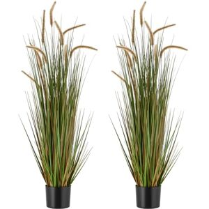 VEVOR Artificial Grass Plant, 2 Pack 1194mm Horsetail Reed Grass in Pot, Premium PVC Faux Fake Greenery Shrubs Plant for Indoor Outdoor House Home Garden Office Room Décor, Housewarming, Green VEVOR Artificial Grass Plant, 2 Pack 1194mm Horsetail Reed Grass in Pot, Premium PVC Faux Fake Greenery Shrubs Plant for Indoor Outdoor House Home Garden Office Room Décor, Housewarming, Green
