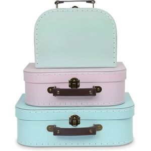 Jewelkeeper Cardboard Storage Boxes, Set of 3 – Nesting Decorative Storage Box for Birthday Wedding Nursery Office Decoration Displays Toys Photos Toy Box – Retro Pastel Design Jewelkeeper Cardboard Storage Boxes, Set of 3 – Nesting Decorative Storage Box for Birthday Wedding Nursery Office Decoration Displays Toys Photos Toy Box – Retro Pastel Design