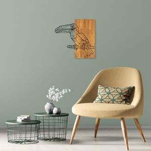 Wallity Elegant Decorative Wooden Wall Accessory, Walnut & Black, 58 x 60 cm, 50% Wood (3 cm) & Metal (1.5 mm), Unique Texture & Colour Variations Wallity Elegant Decorative Wooden Wall Accessory, Walnut & Black, 58 x 60 cm, 50% Wood (3 cm) & Metal (1.5 mm), Unique Texture & Colour Variations