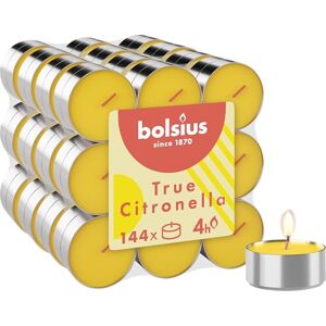 BOLSIUS Outdoor Tealight Fragranced Tealight Citronella Yellow Pack of 144 Long Burning Time of 4 Hours Outdoor Candle Exterior Decoration Natural Extracts Vegan Wax No Palm Oil BOLSIUS Outdoor Tealight Fragranced Tealight Citronella Yellow Pack of 144 Long Burning Time of 4 Hours Outdoor Candle Exterior Decoration Natural Extracts Vegan Wax No Palm Oil