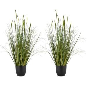 VEVOR Artificial Grass Plant, 2 Pack 889mm Cattail Grass in Pot, Premium PVC Faux Fake Greenery Shrubs Plant for Indoor Outdoor House Home Garden Office Room Décor, Housewarming, Green VEVOR Artificial Grass Plant, 2 Pack 889mm Cattail Grass in Pot, Premium PVC Faux Fake Greenery Shrubs Plant for Indoor Outdoor House Home Garden Office Room Décor, Housewarming, Green