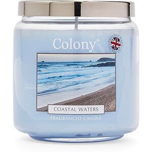 Wax Lyrical , Colony Coastal Waters Medium Candle Jar, Burn Time of Up to 75 Hours, Blue Wax Lyrical , Colony Coastal Waters Medium Candle Jar, Burn Time of Up to 75 Hours, Blue