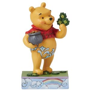 Enesco Disney Traditions Pooh With Clovers and Pot Gold Figurine, height 11.5cm Enesco Disney Traditions Pooh With Clovers and Pot Gold Figurine, height 11.5cm