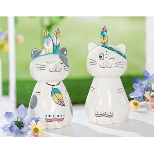 AlexandreHouse Pack of 4 Figures, Cat, Porcelain, White, PU 4, 2 assorted, L. 8 cm, W. 8 cm, H. 17 cm AlexandreHouse Pack of 4 Figures, Cat, Porcelain, White, PU 4, 2 assorted, L. 8 cm, W. 8 cm, H. 17 cm