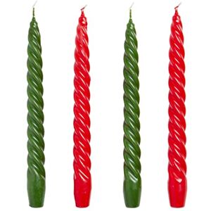 Talking Tables Red & Green Luxury Italian Spiral Twisted Tapered Dinner Candles by 4pack Talking Tables Red & Green Luxury Italian Spiral Twisted Tapered Dinner Candles by 4pack