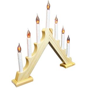 The Christmas Workshop 70800 Wooden Christmas Candle Bridge/Pine Wood Finish/Features Flickering Bright Orange Flames/Unique Christmas Lights / 40 x 33 x 5cm / Mains Powered The Christmas Workshop 70800 Wooden Christmas Candle Bridge/Pine Wood Finish/Features Flickering Bright Orange Flames/Unique Christmas Lights / 40 x 33 x 5cm / Mains Powered