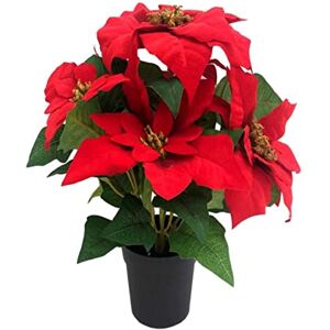 GreenBrokers Artificial Red Poinsettia Christmas Flower Plant in Pot 46cm/18in GreenBrokers Artificial Red Poinsettia Christmas Flower Plant in Pot 46cm/18in