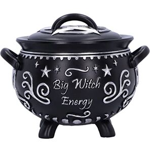 Nemesis Now Big Witch Energy Cauldron, 15.4cm Resin Black, Halloween Giftware Collection, Witch's Cauldron Storage Box, Witchcraft Gift, Hand-Painted Nemesis Now Big Witch Energy Cauldron, 15.4cm Resin Black, Halloween Giftware Collection, Witch's Cauldron Storage Box, Witchcraft Gift, Hand-Painted
