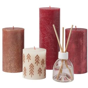 BOLSIUS Rustic Pillar Candles Gift Set of 5 with Fragrance Sticks Winter Spices Length Burning Time Includes Natural Vegan Wax Without Palm Oil BOLSIUS Rustic Pillar Candles Gift Set of 5 with Fragrance Sticks Winter Spices Length Burning Time Includes Natural Vegan Wax Without Palm Oil