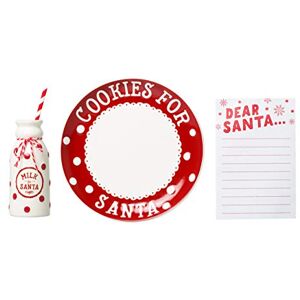 Pearhead Cookies for Santa Plate, Milk Jug and Notepad Set, Holiday Home Decorations, Christmas Eve Family Traditions, Gift Ideas for Kids, 3 Piece Set Pearhead Cookies for Santa Plate, Milk Jug and Notepad Set, Holiday Home Decorations, Christmas Eve Family Traditions, Gift Ideas for Kids, 3 Piece Set