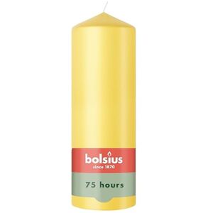 BOLSIUS Pillar Candle Fresh Yellow 20 cm Burning Time 75 Hours with Natural Extracts Natural Plant Wax No Palm Oil BOLSIUS Pillar Candle Fresh Yellow 20 cm Burning Time 75 Hours with Natural Extracts Natural Plant Wax No Palm Oil
