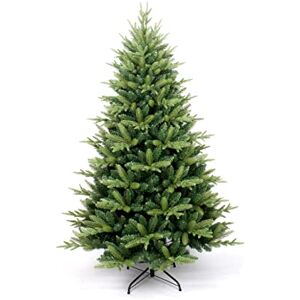 SHATCHI 6ft Virginia Spruce Green Artificial Christmas Tree with 1034 Tips and Metal Stand Hinged Branches Xmas Holiday Festive Home Decorations, PVC SHATCHI 6ft Virginia Spruce Green Artificial Christmas Tree with 1034 Tips and Metal Stand Hinged Branches Xmas Holiday Festive Home Decorations, PVC