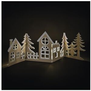 EMOS LED Wooden Village, Foldable Wooden Decoration with Village, Warm White 6/18h Timer, 30cm Cable, Battery Operated (2X AA) Lifetime 10000 Hours for Indoor use Natural Wood EMOS LED Wooden Village, Foldable Wooden Decoration with Village, Warm White 6/18h Timer, 30cm Cable, Battery Operated (2X AA) Lifetime 10000 Hours for Indoor use Natural Wood