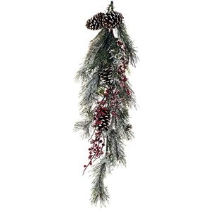 EUROCINSA Ref. 29056 CHRISTMAS RANGE WITH NEVATED PINES AND RED BERRYS, Box of 1, Red, 5 x 76 cm EUROCINSA Ref. 29056 CHRISTMAS RANGE WITH NEVATED PINES AND RED BERRYS, Box of 1, Red, 5 x 76 cm