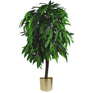 Leaf Design UK Artificial Mango Plant/Tree, Green & Gold, 120cm Leaf Design UK Artificial Mango Plant/Tree, Green & Gold, 120cm