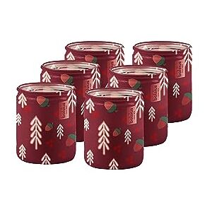 BOLSIUS Scented Candles in Glass with Print 6-Pack Red 23 Burning Hours Winter Spices Christmas Decoration Without Palm Oil BOLSIUS Scented Candles in Glass with Print 6-Pack Red 23 Burning Hours Winter Spices Christmas Decoration Without Palm Oil