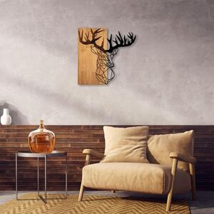 Wallity Elegant Decorative Wooden Wall Accessory, Walnut & Black, 58 x 60 cm, 50% Wood (3 cm) & Metal (1.5 mm), Unique Texture & Colour Variations Wallity Elegant Decorative Wooden Wall Accessory, Walnut & Black, 58 x 60 cm, 50% Wood (3 cm) & Metal (1.5 mm), Unique Texture & Colour Variations