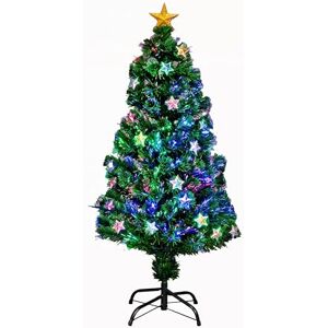 SHATCHI 5Ft/150cm Fibre Optic Christmas Star Topper Decorations-Pre-Lit Green Artificial Xmas Tree-Multicolor Changing Lights, PVC, 150 cm SHATCHI 5Ft/150cm Fibre Optic Christmas Star Topper Decorations-Pre-Lit Green Artificial Xmas Tree-Multicolor Changing Lights, PVC, 150 cm