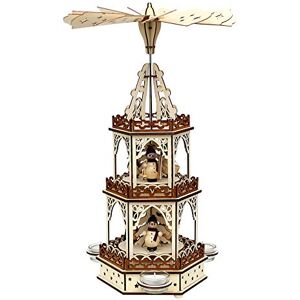 Dekohelden24 Wooden Tea Light Pyramid in Natural/Brown with 3 Levels for 3 Tea Lights (L x W x H): 19 x 16.5 x 42 cm Snowmen Motif Dekohelden24 Wooden Tea Light Pyramid in Natural/Brown with 3 Levels for 3 Tea Lights (L x W x H): 19 x 16.5 x 42 cm Snowmen Motif