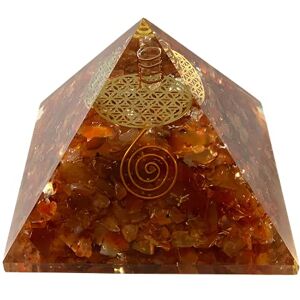 VIE Naturals Orgone Flower of Life Pyramid, Red Carnelian, 7.5cm VIE Naturals Orgone Flower of Life Pyramid, Red Carnelian, 7.5cm