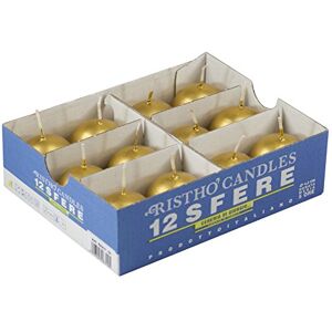 Cereria di Giorgio risthò Ball, Wax Candles, Gold, 4.5 x 4.5 x 4.5 cm, 12 Units Cereria di Giorgio risthò Ball, Wax Candles, Gold, 4.5 x 4.5 x 4.5 cm, 12 Units