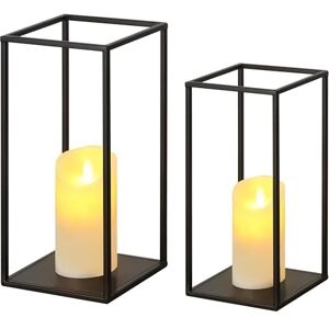 Eufrozy Modern Farmhouse Lantern Decor, Black Metal Candle Lanterns Decorative Indoor Set of 2, Rustic Candle Holder Decoration for Living Room/Home/Outdoor/Table/Fireplace/Mantle/Wedding/Porch Eufrozy Modern Farmhouse Lantern Decor, Black Metal Candle Lanterns Decorative Indoor Set of 2, Rustic Candle Holder Decoration for Living Room/Home/Outdoor/Table/Fireplace/Mantle/Wedding/Porch