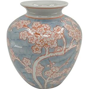 DKD Home Decor Brand Vase Porcelain Blue Oriental Orange (22 x 22 x 25 cm) (Reference: S3021725) DKD Home Decor Brand Vase Porcelain Blue Oriental Orange (22 x 22 x 25 cm) (Reference: S3021725)