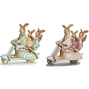 DKD Home Decor Decorative Figurine 17 x 7 x 15.5 cm Pink Rabbit Green (2 Units) DKD Home Decor Decorative Figurine 17 x 7 x 15.5 cm Pink Rabbit Green (2 Units)