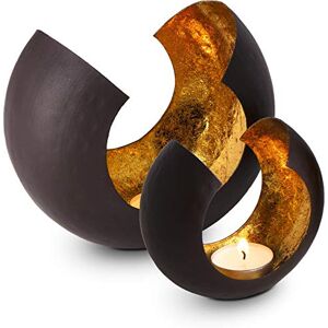 ROMINOX Vertrieb durch presents & more Candle Holder Set of 2: Tealight holder Sakrale, Brown-gold, Metal, Festival, Tabletop, 12 x 6.5 x 11 cm, 18 x 11 x 15 cm ROMINOX Vertrieb durch presents & more Candle Holder Set of 2: Tealight holder Sakrale, Brown-gold, Metal, Festival, Tabletop, 12 x 6.5 x 11 cm, 18 x 11 x 15 cm