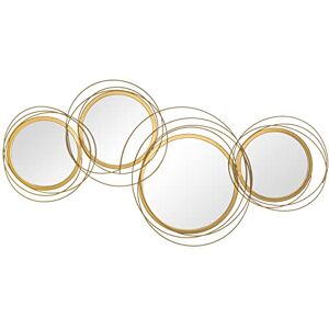HOMCOM Metal Wall Art Decorative Mirror Decor Modern Wall Sculpture, Gold HOMCOM Metal Wall Art Decorative Mirror Decor Modern Wall Sculpture, Gold