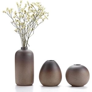 ComSaf Vase de Fleur Brun Céramique Joli Lot de 3, Vase Ornement Décoratif Bien pour Supporter Les Plantes Décoration de Maison Bureau Chambre Idéal Cadeau et Collection ComSaf Vase de Fleur Brun Céramique Joli Lot de 3, Vase Ornement Décoratif Bien pour Supporter Les Plantes Décoration de Maison Bureau Chambre Idéal Cadeau et Collection