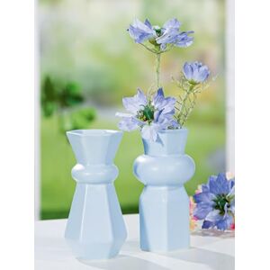 AlexandreHouse Pack of 8 Vase, Porcelain, Light Blue, PU 8, 2 assorted, H. 13 cm, D. 7 cm AlexandreHouse Pack of 8 Vase, Porcelain, Light Blue, PU 8, 2 assorted, H. 13 cm, D. 7 cm