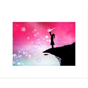 Wee Blue Coo Nursery Silhouette Pink Sky Stars Girl Kids Bedroom Wall Art Print Wee Blue Coo Nursery Silhouette Pink Sky Stars Girl Kids Bedroom Wall Art Print