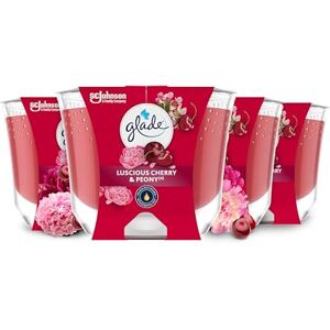 Glade Jar Candle, Scented Candle Infused with Essential Oils, Up to 35 Hour Burn Time, Peony ad Cherry, Pack of 4 (4 x 204g) Glade Jar Candle, Scented Candle Infused with Essential Oils, Up to 35 Hour Burn Time, Peony ad Cherry, Pack of 4 (4 x 204g)