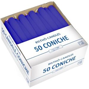 Cereria di Giorgio 50 Conical Candles Diameter 2.2 cm Height 21 cm – Colour Navy Blue – Burn Time 5 Hours – Standard for Candelabra – Cereria di Giorgio 50 Conical Candles Diameter 2.2 cm Height 21 cm – Colour Navy Blue – Burn Time 5 Hours – Standard for Candelabra –